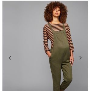 Luxe Essentials Denim maternity romper